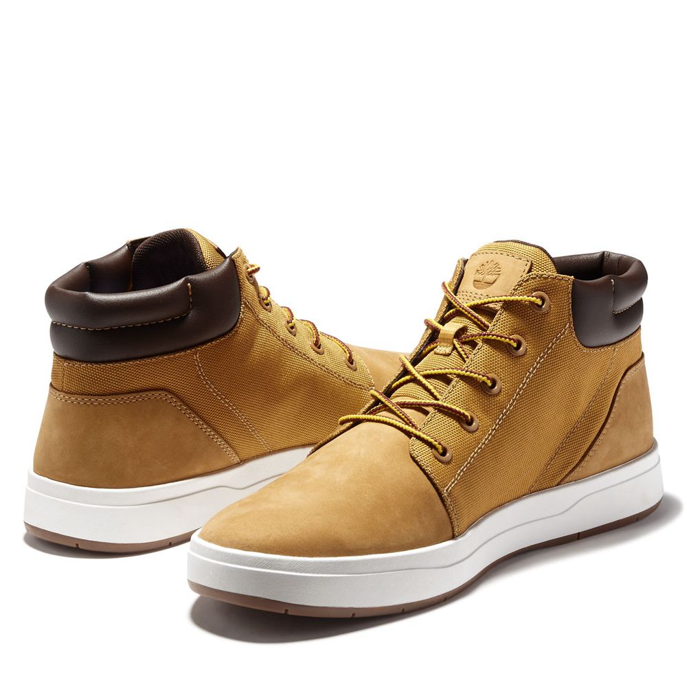 Timberland Chukka Μποτακια Ανδρικα Καφε - Davis Square Δερματινα Collar - Greece 9612384-WK